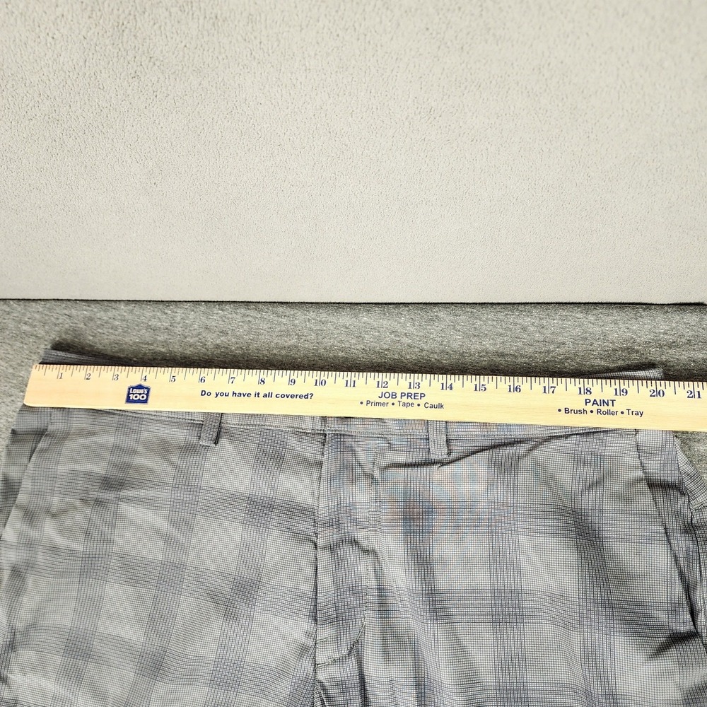 NorthFace Plaid Short 40 Men Nylon Flat Front Gray 9" Preppy Performance Stretch - Picture 8 of 12
